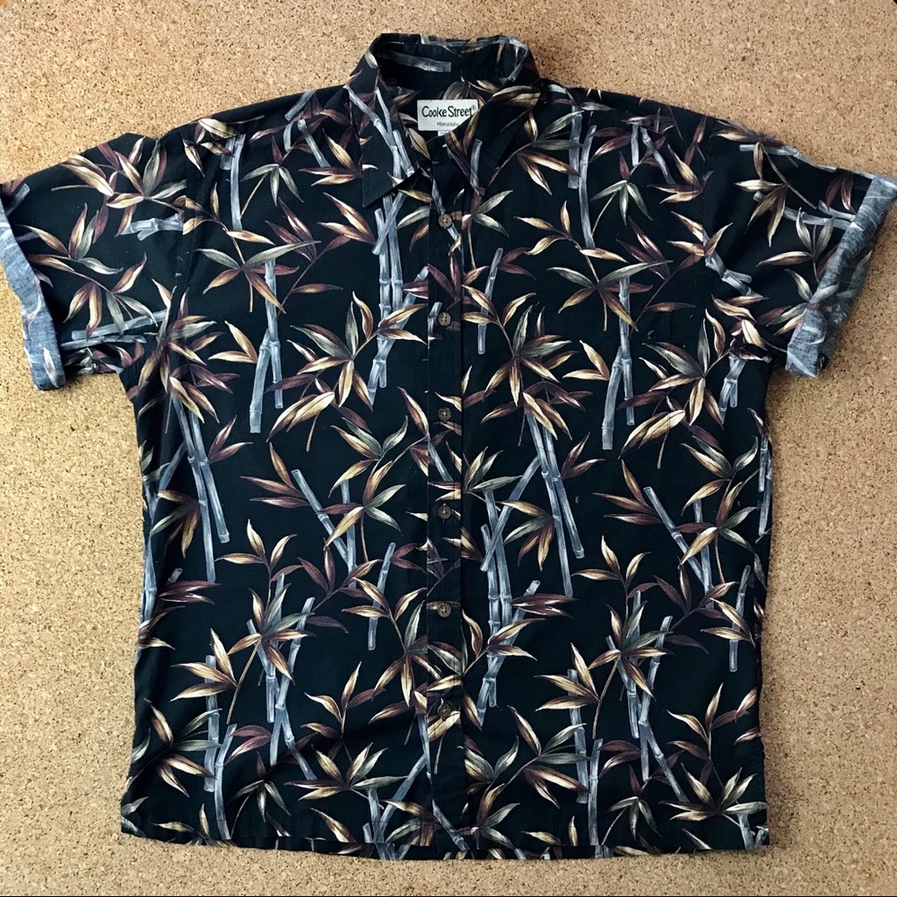 Vintage Mens Hawaiian Bamboo Print shirt